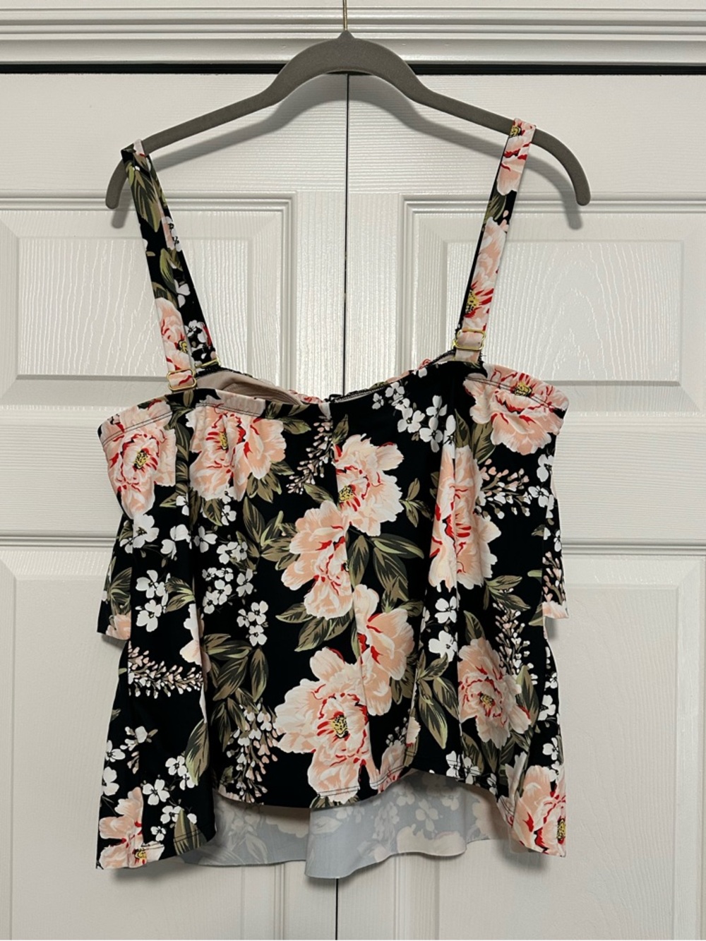 Kona Sol Floral Ruffle Flounce Tankini Swimsuit Top Size 1X (18-20) VGUC - Picture 2 of 5